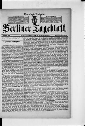 Berliner Tageblatt und Handels-Zeitung vom 13.09.1903