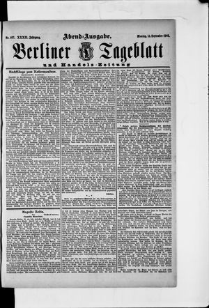 Berliner Tageblatt und Handels-Zeitung vom 14.09.1903