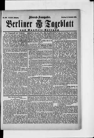 Berliner Tageblatt und Handels-Zeitung vom 15.09.1903