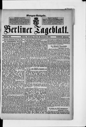 Berliner Tageblatt und Handels-Zeitung vom 22.09.1903