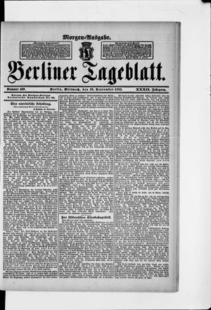 Berliner Tageblatt und Handels-Zeitung vom 23.09.1903