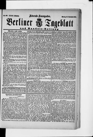 Berliner Tageblatt und Handels-Zeitung on Sep 28, 1903