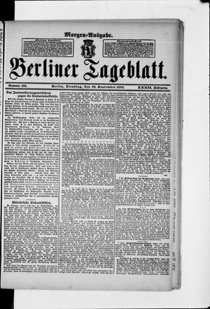 Berliner Tageblatt und Handels-Zeitung vom 29.09.1903