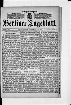 Berliner Tageblatt und Handels-Zeitung vom 30.09.1903