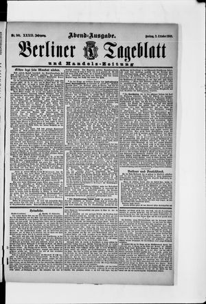 Berliner Tageblatt und Handels-Zeitung vom 02.10.1903
