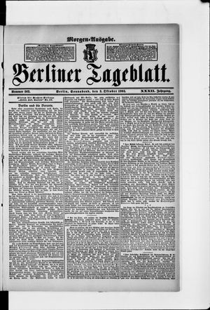 Berliner Tageblatt und Handels-Zeitung vom 03.10.1903