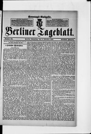 Berliner Tageblatt und Handels-Zeitung vom 04.10.1903