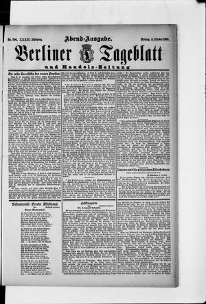 Berliner Tageblatt und Handels-Zeitung vom 05.10.1903