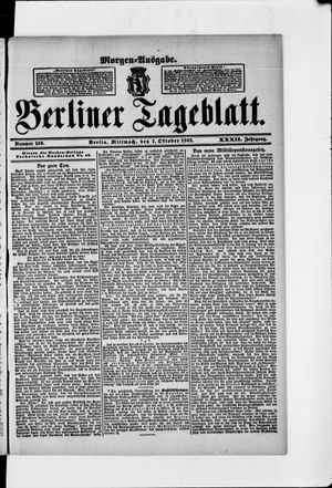 Berliner Tageblatt und Handels-Zeitung vom 07.10.1903