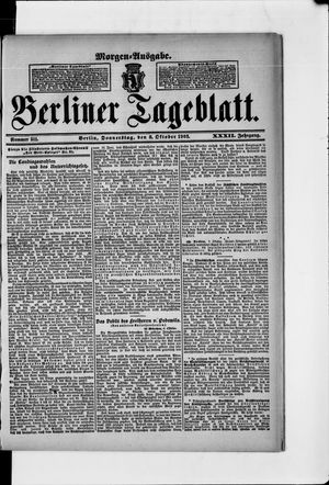 Berliner Tageblatt und Handels-Zeitung vom 08.10.1903