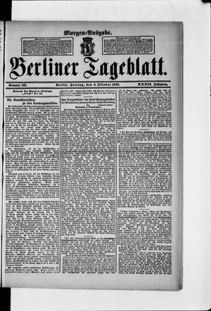 Berliner Tageblatt und Handels-Zeitung vom 09.10.1903