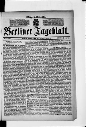 Berliner Tageblatt und Handels-Zeitung vom 10.10.1903