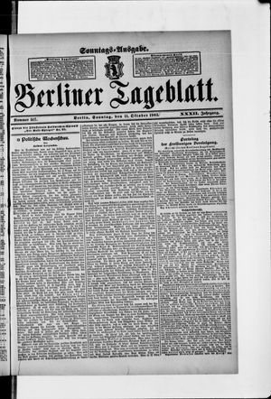 Berliner Tageblatt und Handels-Zeitung vom 11.10.1903