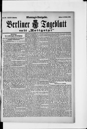 Berliner Tageblatt und Handels-Zeitung vom 12.10.1903