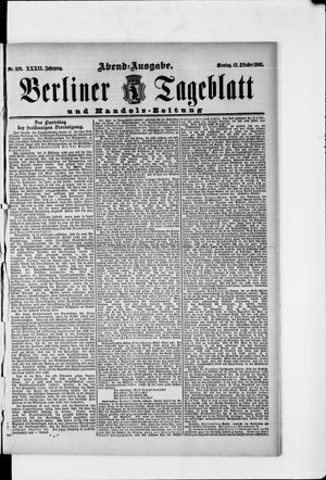 Berliner Tageblatt und Handels-Zeitung vom 12.10.1903