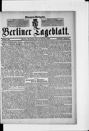 Berliner Tageblatt und Handels-Zeitung vom 13.10.1903