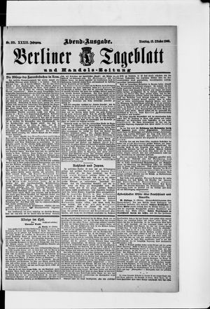 Berliner Tageblatt und Handels-Zeitung on Oct 13, 1903