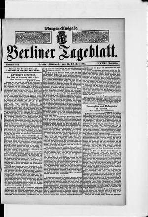 Berliner Tageblatt und Handels-Zeitung vom 14.10.1903