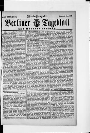 Berliner Tageblatt und Handels-Zeitung vom 14.10.1903