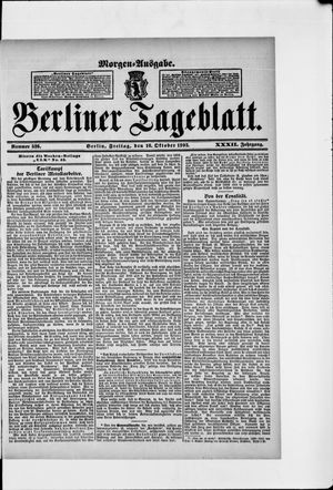Berliner Tageblatt und Handels-Zeitung vom 16.10.1903
