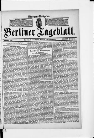Berliner Tageblatt und Handels-Zeitung vom 17.10.1903