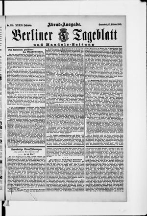 Berliner Tageblatt und Handels-Zeitung vom 17.10.1903