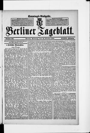 Berliner Tageblatt und Handels-Zeitung on Oct 18, 1903