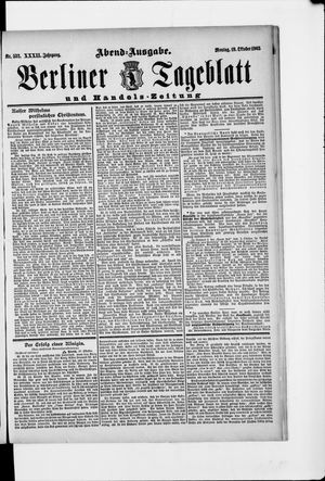 Berliner Tageblatt und Handels-Zeitung vom 19.10.1903