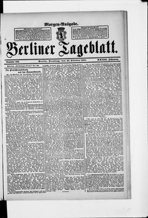 Berliner Tageblatt und Handels-Zeitung vom 20.10.1903