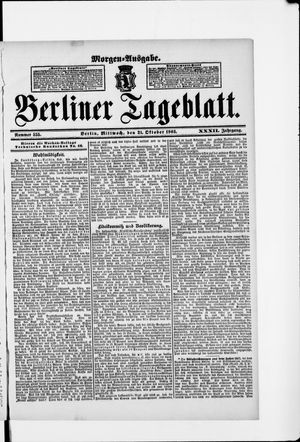 Berliner Tageblatt und Handels-Zeitung vom 21.10.1903