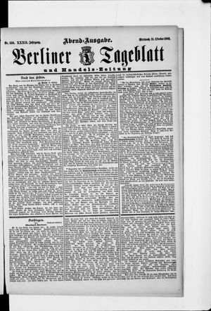 Berliner Tageblatt und Handels-Zeitung vom 21.10.1903