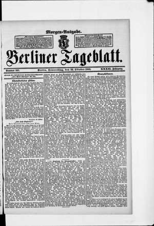 Berliner Tageblatt und Handels-Zeitung vom 22.10.1903