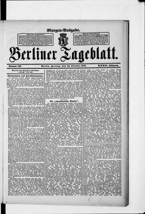 Berliner Tageblatt und Handels-Zeitung vom 23.10.1903