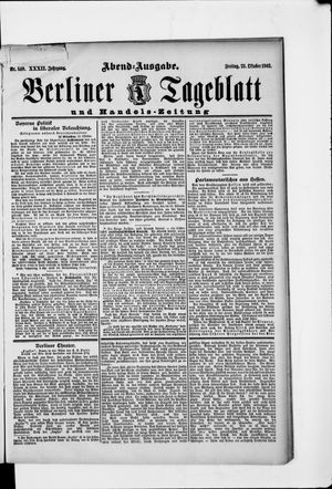 Berliner Tageblatt und Handels-Zeitung on Oct 23, 1903