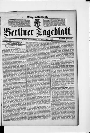 Berliner Tageblatt und Handels-Zeitung vom 24.10.1903