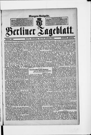 Berliner Tageblatt und Handels-Zeitung vom 27.10.1903