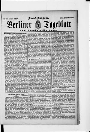 Berliner Tageblatt und Handels-Zeitung vom 28.10.1903