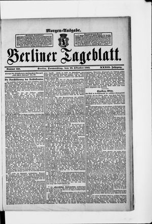 Berliner Tageblatt und Handels-Zeitung vom 29.10.1903