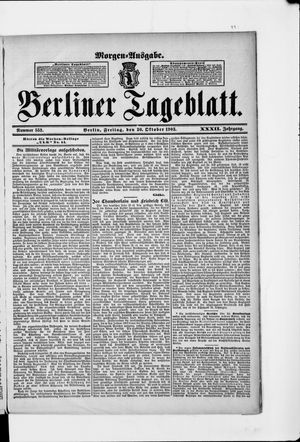 Berliner Tageblatt und Handels-Zeitung on Oct 30, 1903