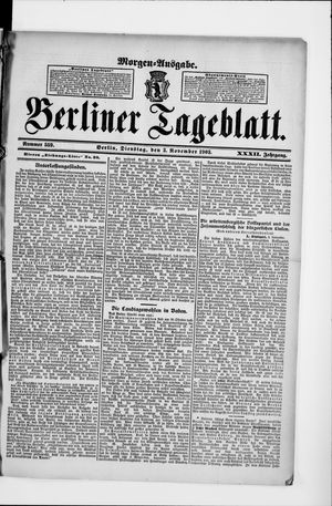 Berliner Tageblatt und Handels-Zeitung vom 03.11.1903