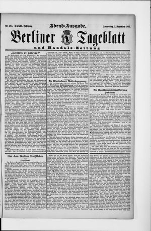 Berliner Tageblatt und Handels-Zeitung vom 05.11.1903