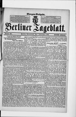 Berliner Tageblatt und Handels-Zeitung vom 07.11.1903