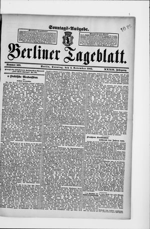 Berliner Tageblatt und Handels-Zeitung on Nov 8, 1903