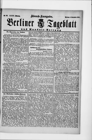 Berliner Tageblatt und Handels-Zeitung vom 09.11.1903