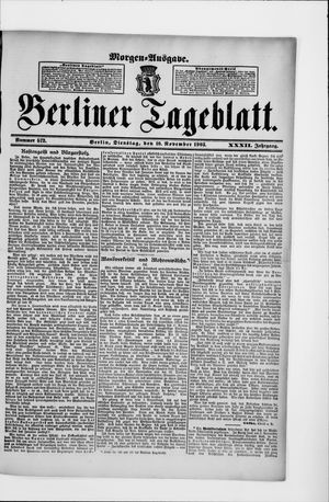 Berliner Tageblatt und Handels-Zeitung vom 10.11.1903
