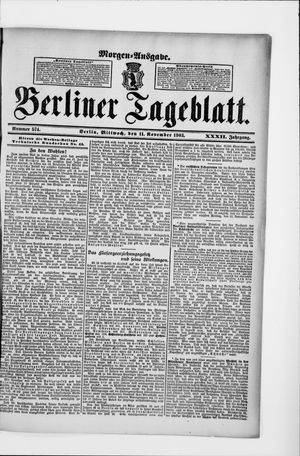 Berliner Tageblatt und Handels-Zeitung vom 10.11.1903