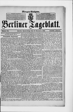 Berliner Tageblatt und Handels-Zeitung vom 12.11.1903