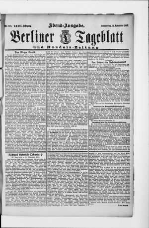 Berliner Tageblatt und Handels-Zeitung on Nov 12, 1903