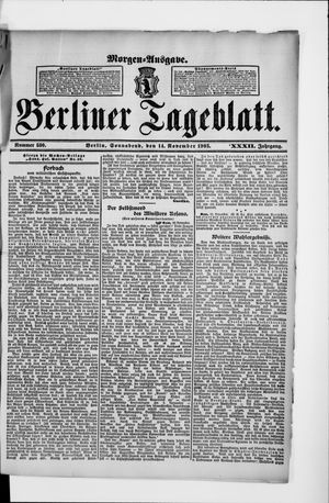 Berliner Tageblatt und Handels-Zeitung vom 14.11.1903
