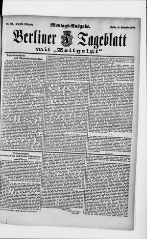 Berliner Tageblatt und Handels-Zeitung vom 16.11.1903